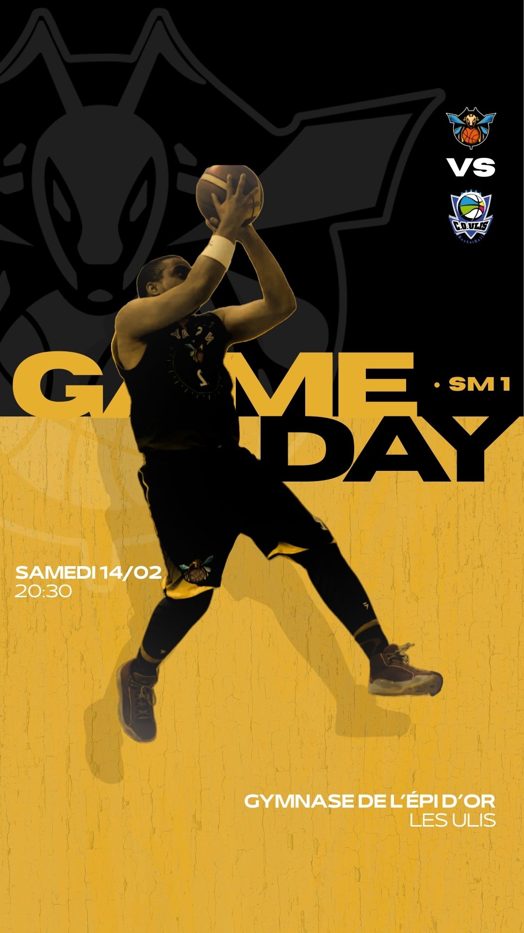 Affiche Game Day équipe SM1 du club de basket AS Nozay