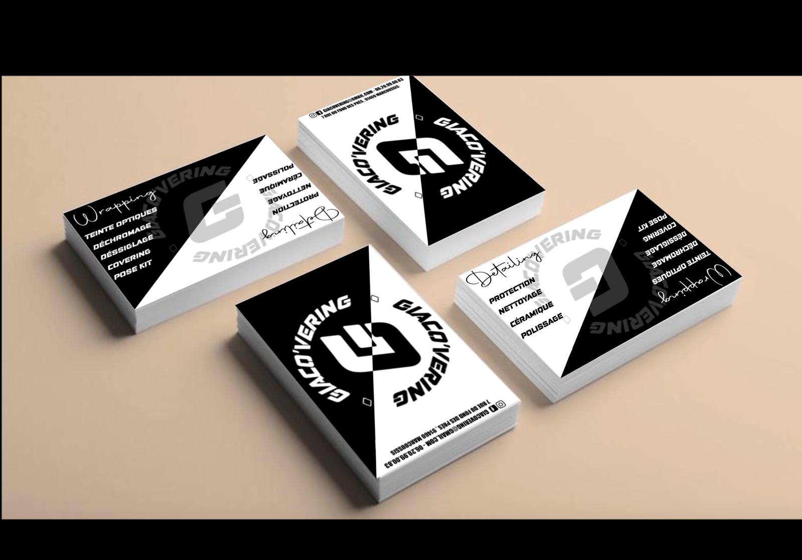 Cartes de visite GiaCovering, spécialiste du covering automobile