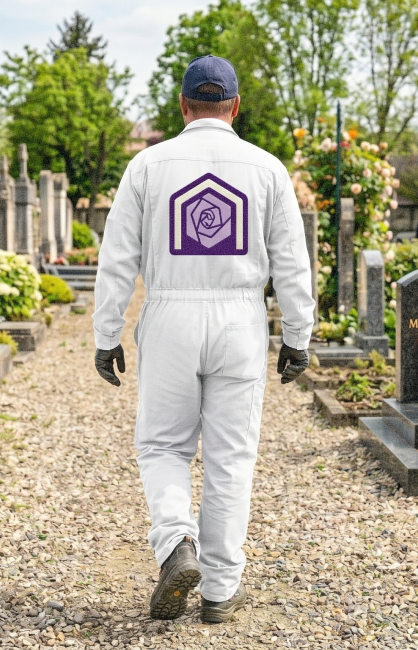 Tenue de travail brodée du logo Mémoires & Souvenirs 66